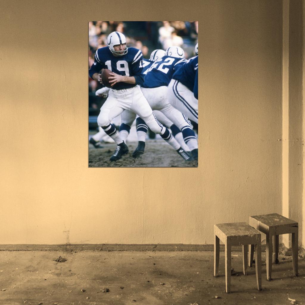 Johnny Unitas Baltimore Colts Football Sport Wall Art Print Poster