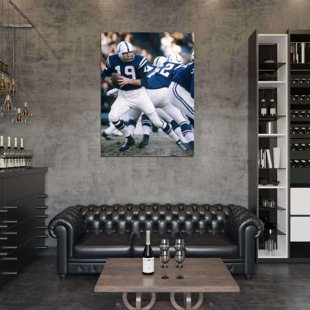 Johnny Unitas Baltimore Colts Football Sport Wall Art Print Poster