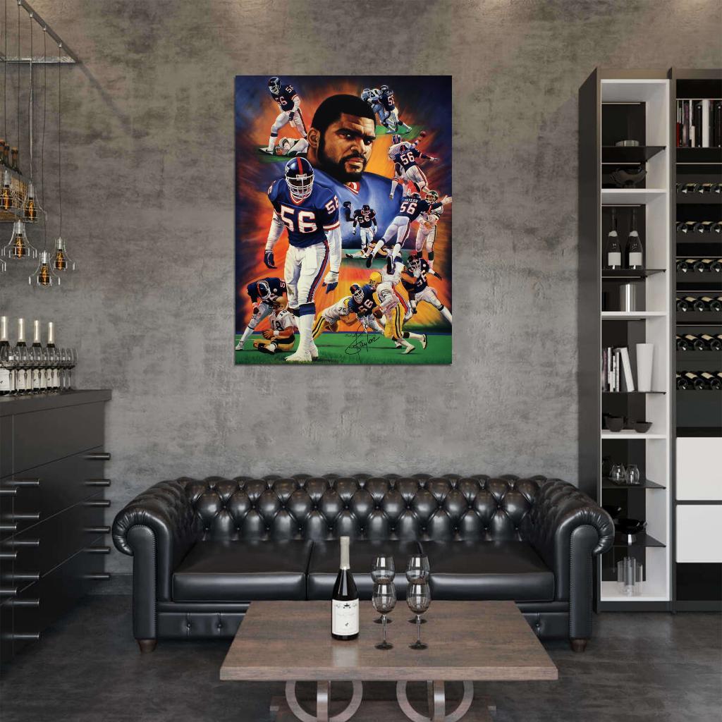 Lawrence Taylor Signature Football Sport Wall Art Print Poster