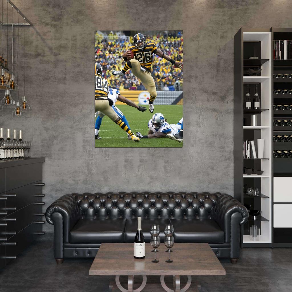 LeVeon Bell Jump Football Sport Wall Art Print Poster