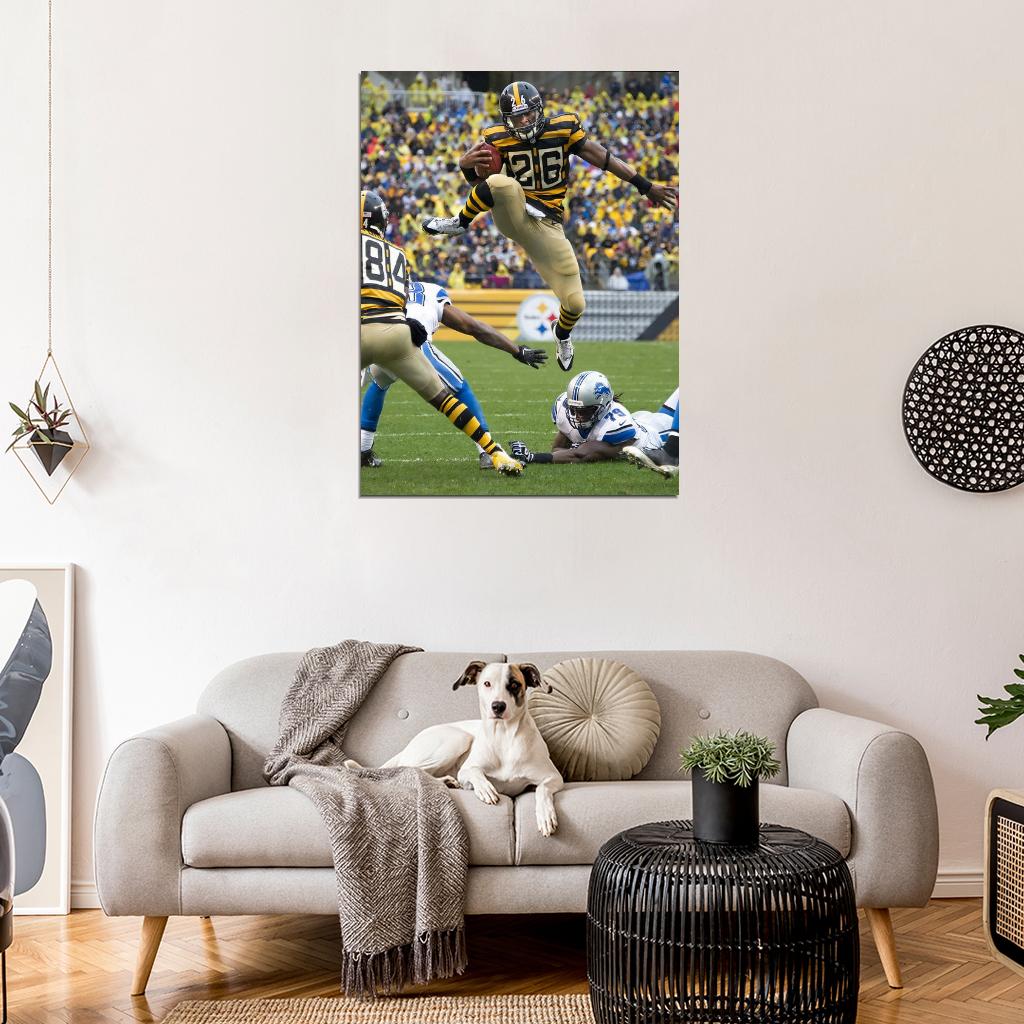 LeVeon Bell Jump Football Sport Wall Art Print Poster