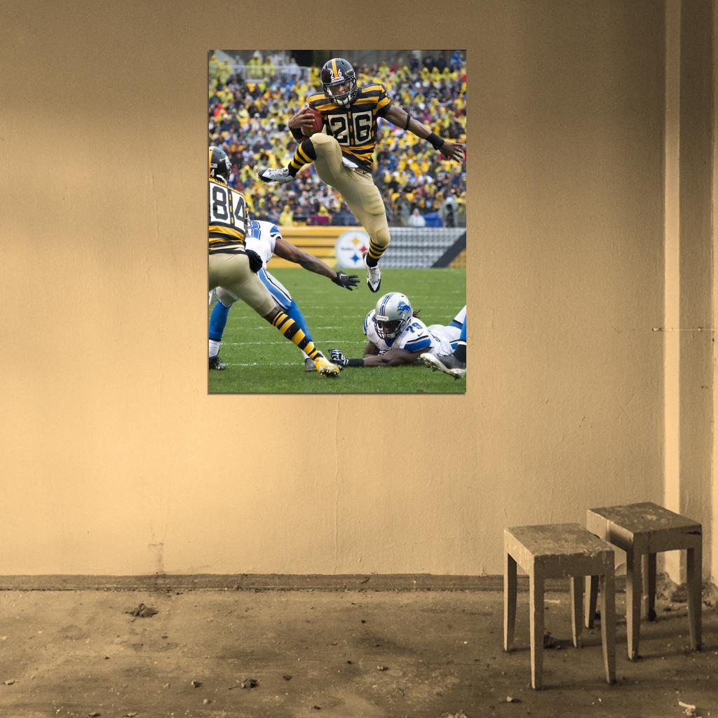 LeVeon Bell Jump Football Sport Wall Art Print Poster