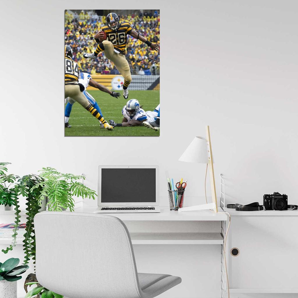 LeVeon Bell Jump Football Sport Wall Art Print Poster