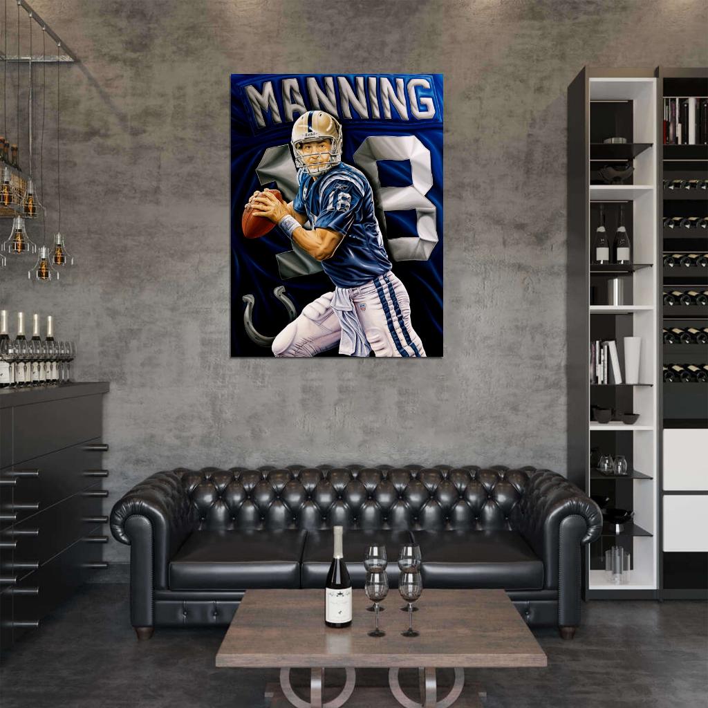 Peyton Manning Painting Art Football Sport Wall Art Print Poster
