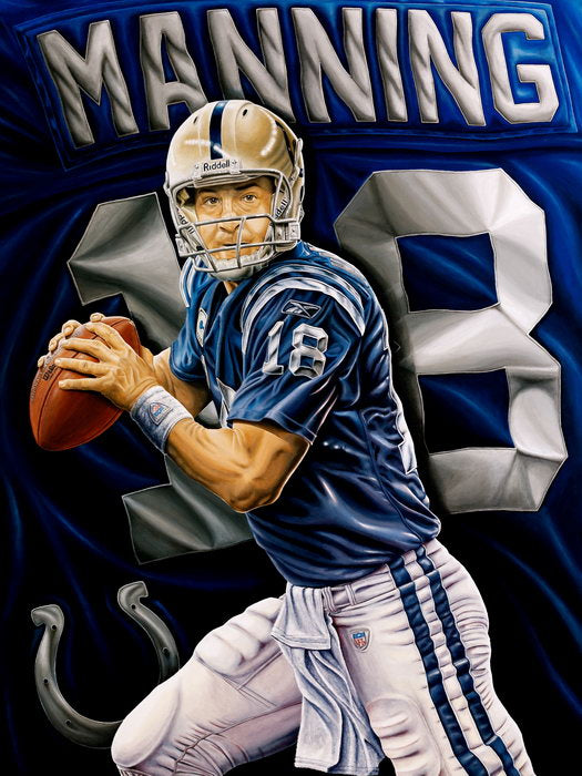 Peyton Manning Painting Art Football Sport Wall Art Print Poster