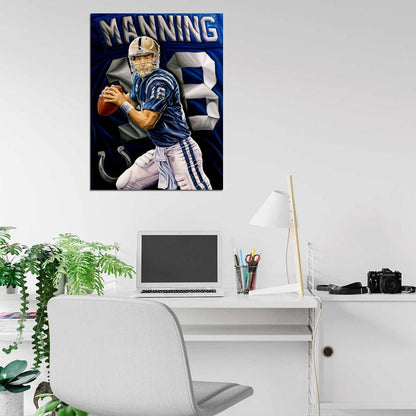 Peyton Manning Painting Art Football Sport Wall Art Print Poster