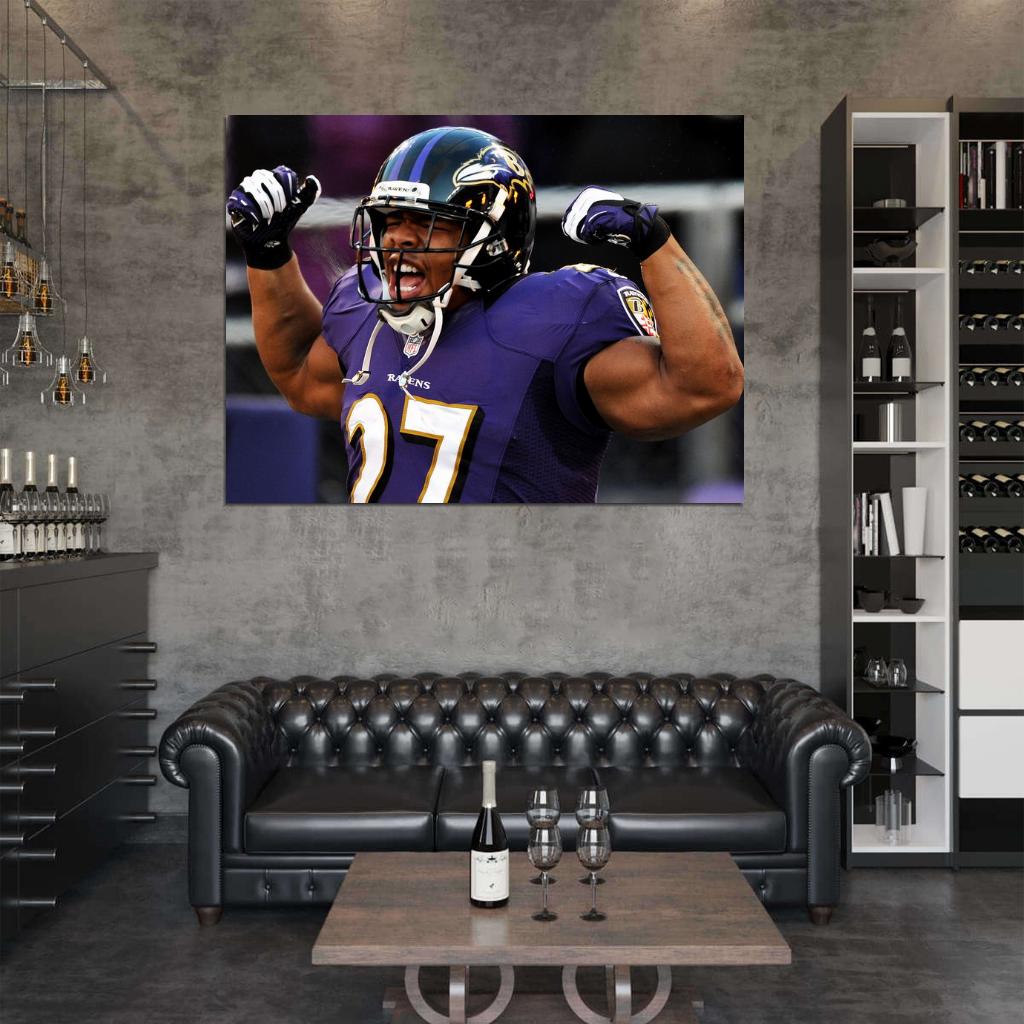 Raymell Mourice Rice Scream Football Sport Wall Art Print Poster