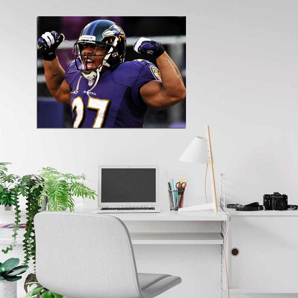 Raymell Mourice Rice Scream Football Sport Wall Art Print Poster