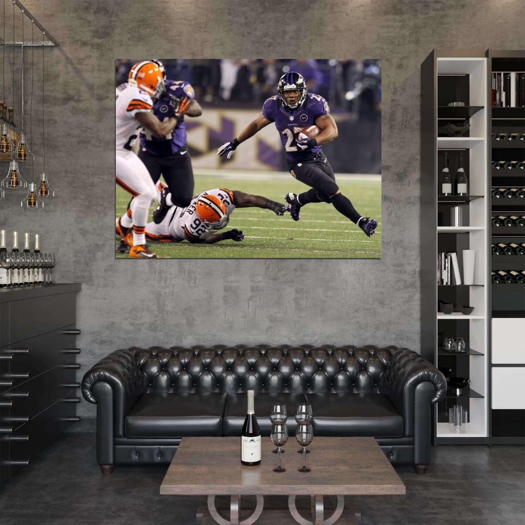 Ray Rice Running Football Sport Wall Art Print Poster