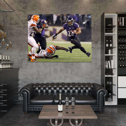 Ray Rice Running Football Sport Wall Art Print Poster