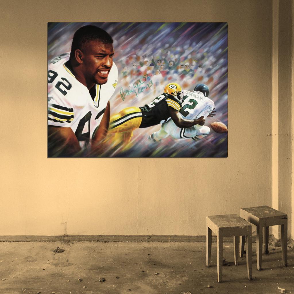 Reggie White Signature Art Football Sport Wall Art Print Poster