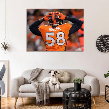Von Miller Football Sport Wall Art Print Poster