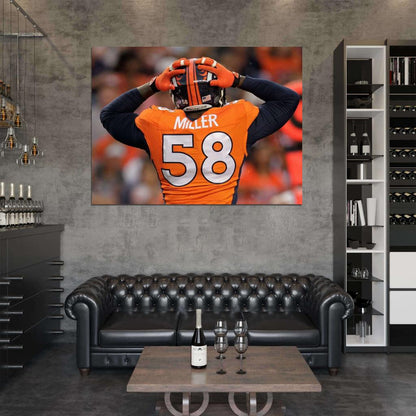 Von Miller Football Sport Wall Art Print Poster