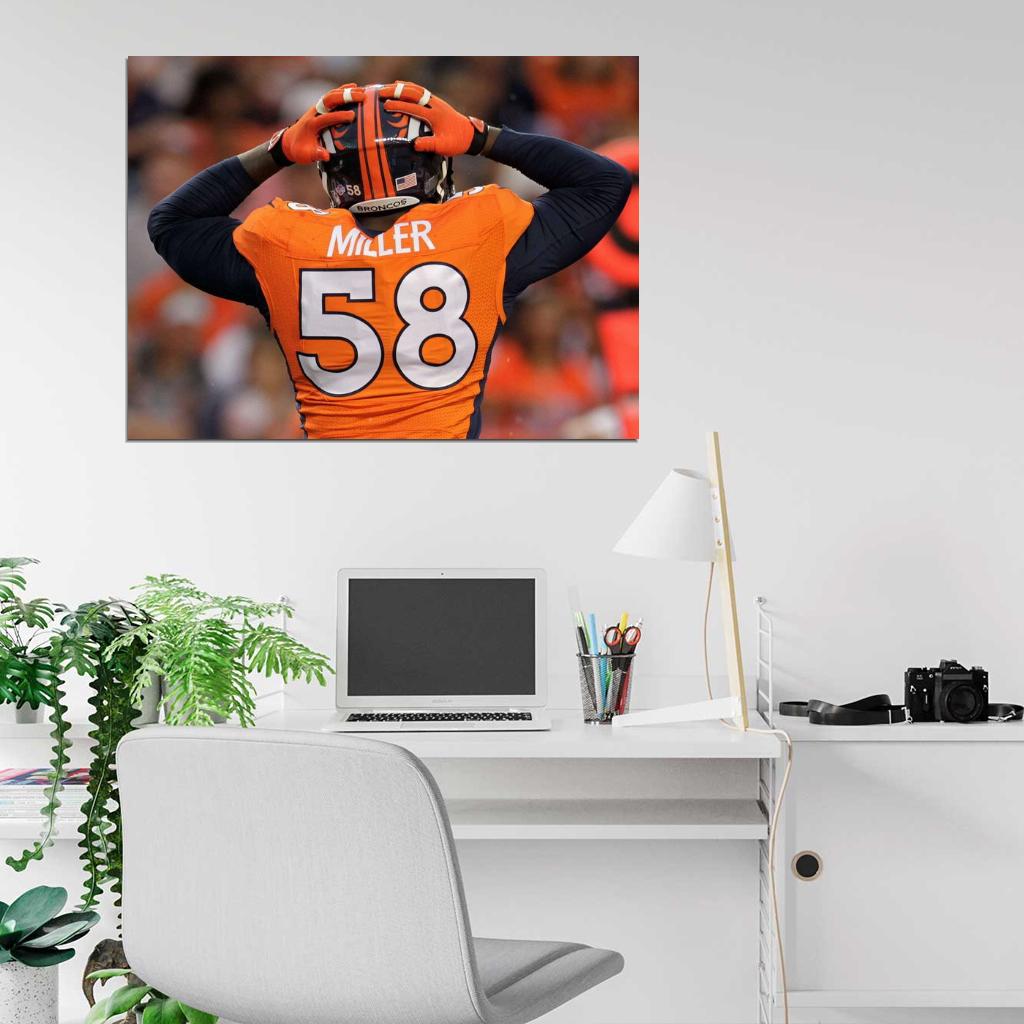 Von Miller Football Sport Wall Art Print Poster
