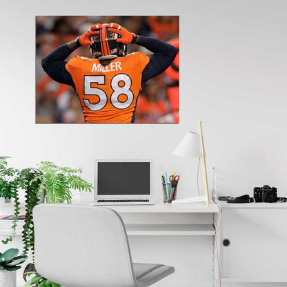 Von Miller Football Sport Wall Art Print Poster