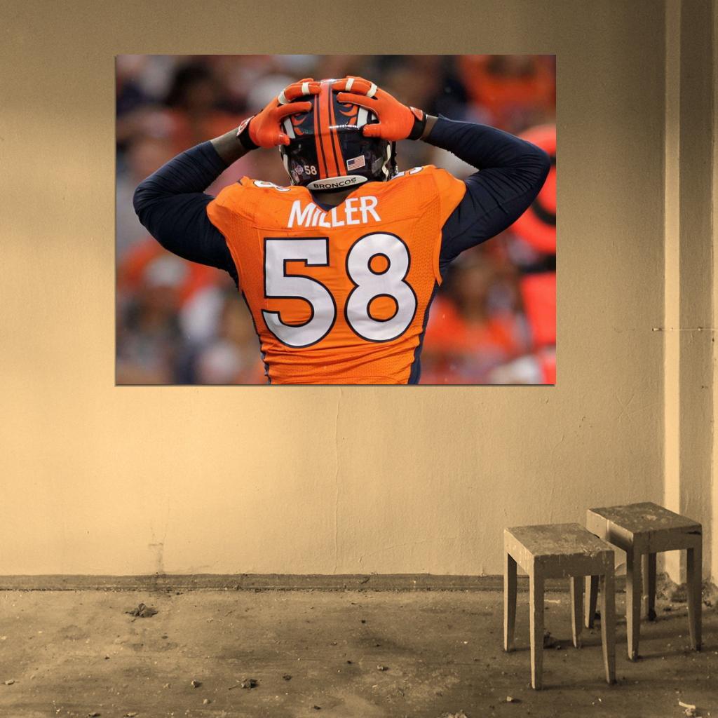Von Miller Football Sport Wall Art Print Poster