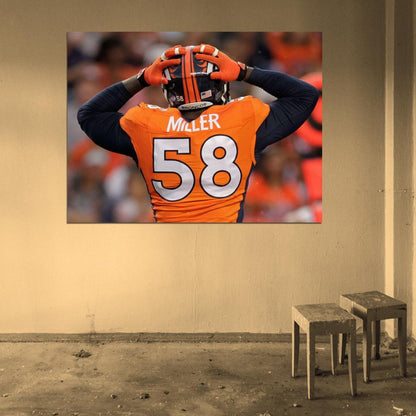 Von Miller Football Sport Wall Art Print Poster