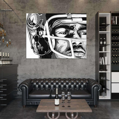 Walter Payton Painting Art BW Football Sport Wall Art Print Poster