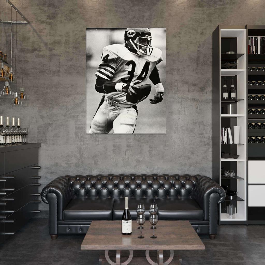 Walter Payton Classic BW Football Sport Wall Art Print Poster