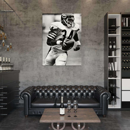 Walter Payton Classic BW Football Sport Wall Art Print Poster