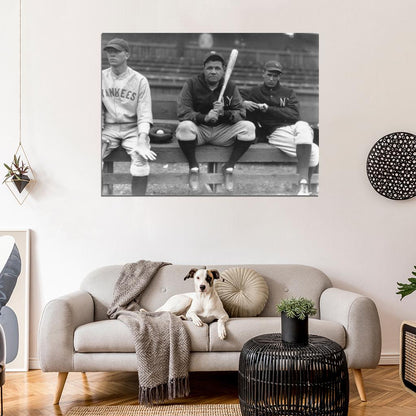 Babe Ruth Classic Retro BW Baseball Sport Wall Art Print Poster