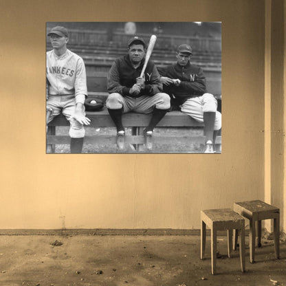Babe Ruth Classic Retro BW Baseball Sport Wall Art Print Poster