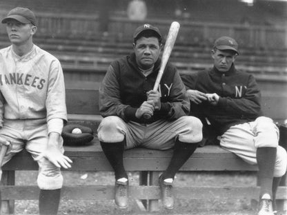 Babe Ruth Classic Retro BW Baseball Sport Wall Art Print Poster