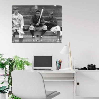 Babe Ruth Classic Retro BW Baseball Sport Wall Art Print Poster