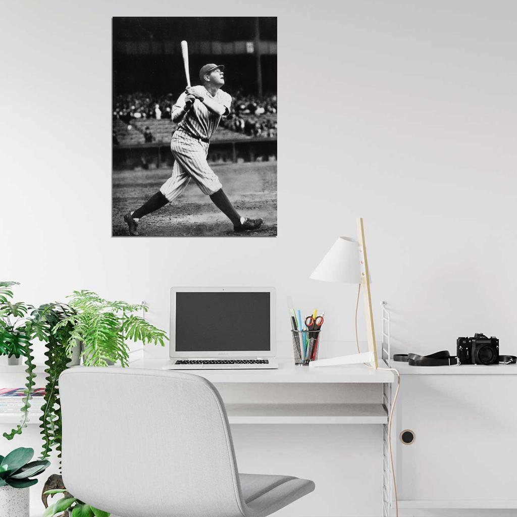 Babe Ruth Classic Retro Baseball Sport Wall Art Print Poster