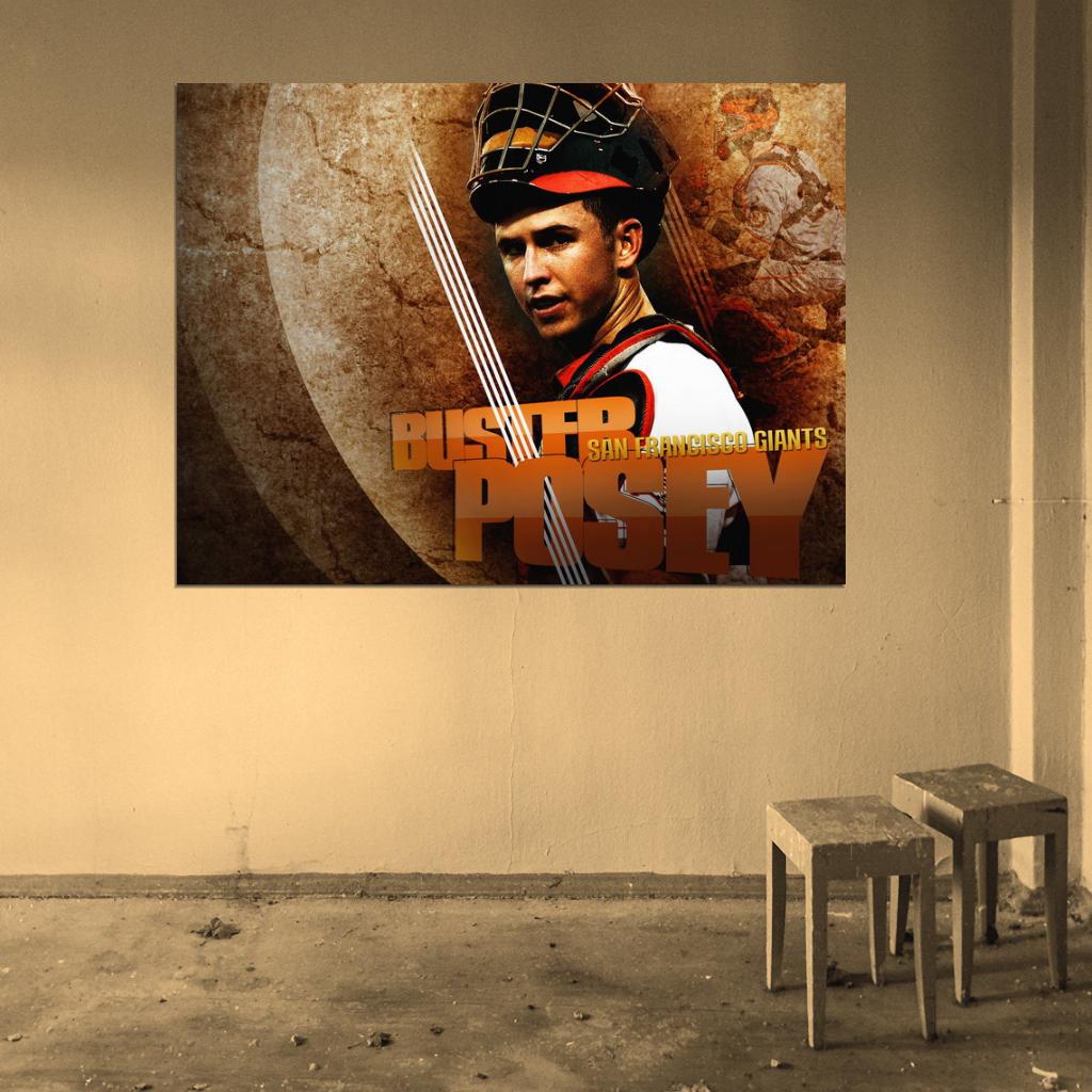 Buster Posey Painting Art Baseball Sport Wall Art Print Poster