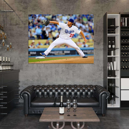 Clayton Kershaw Baseball Sport Wall Art Print Poster