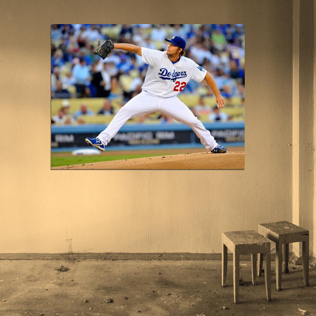 Clayton Kershaw Baseball Sport Wall Art Print Poster