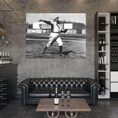 Denton True Cy Young Classic Retro BW Baseball Sport Wall Art Print Poster