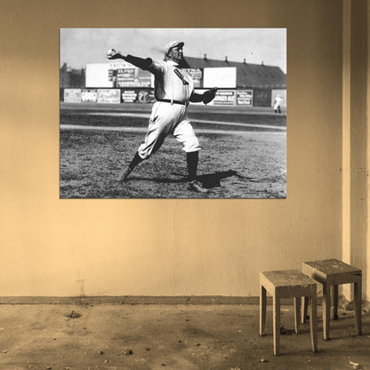 Denton True Cy Young Classic Retro BW Baseball Sport Wall Art Print Poster