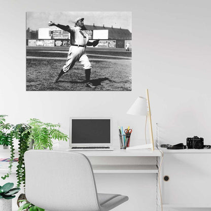 Denton True Cy Young Classic Retro BW Baseball Sport Wall Art Print Poster