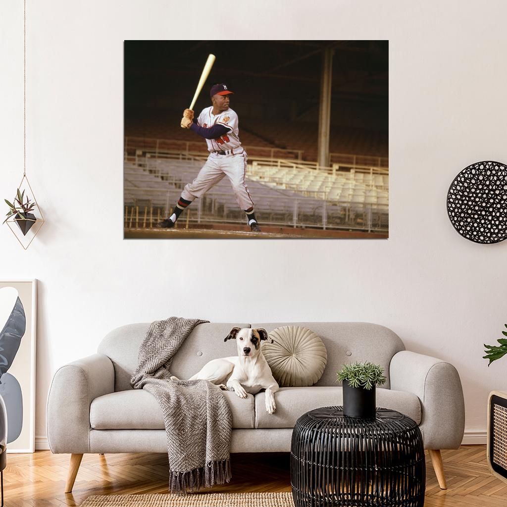 Henry Louis Hank Aaron Classic Baseball Sport Wall Art Print Poster