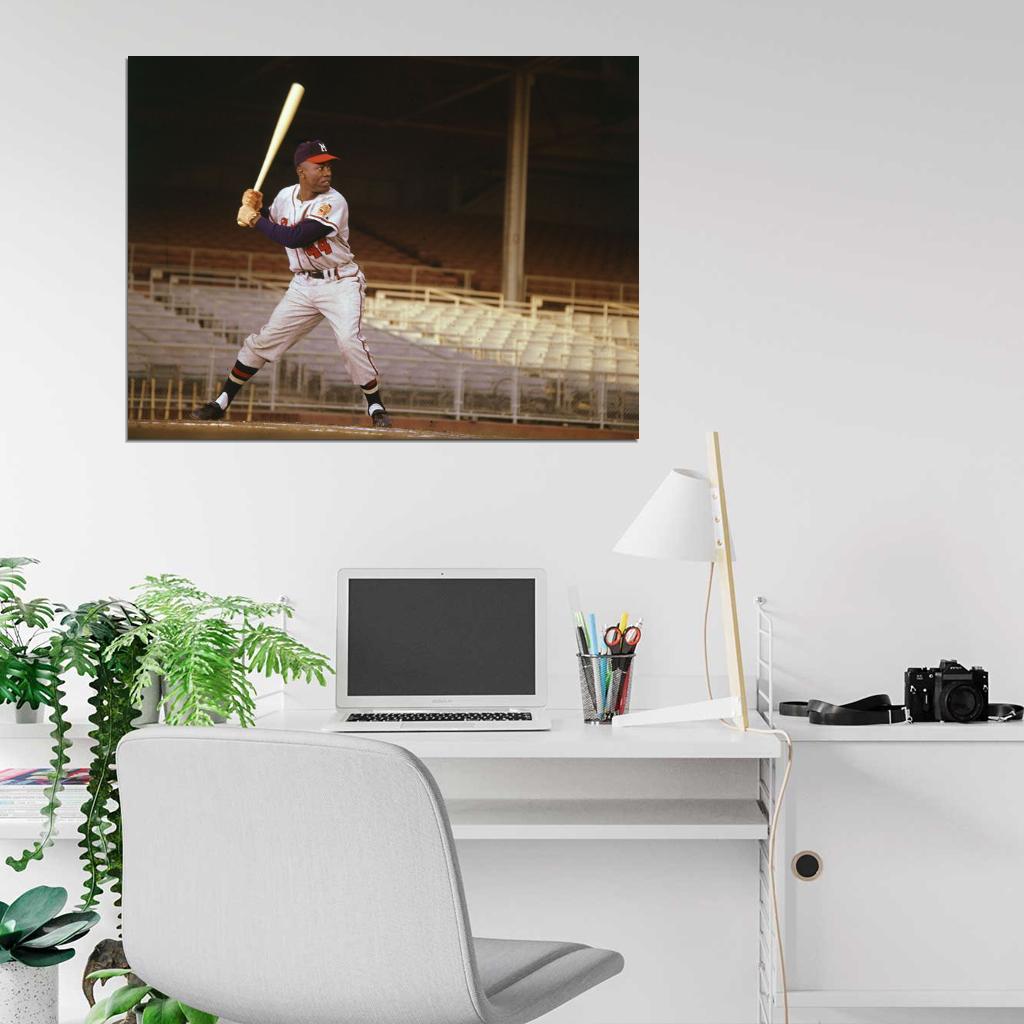 Henry Louis Hank Aaron Classic Baseball Sport Wall Art Print Poster