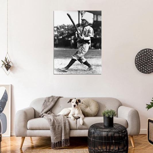 Honus Wagner Vintage Classic Retro BW Baseball Sport Wall Art Print Poster