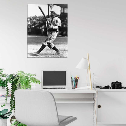 Honus Wagner Vintage Classic Retro BW Baseball Sport Wall Art Print Poster