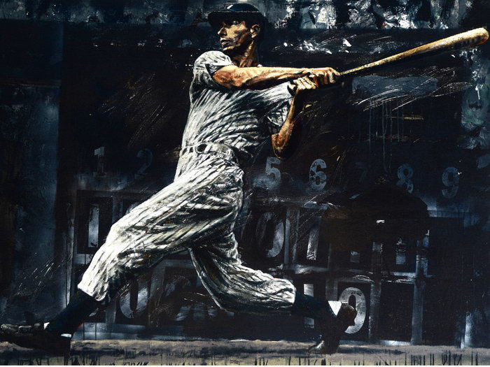Joe DiMaggio Painting Art Classic Retro Baseball Sport Wall Art Print Poster