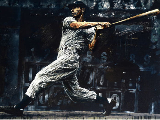 Joe DiMaggio Painting Art Classic Retro Baseball Sport Wall Art Print Poster