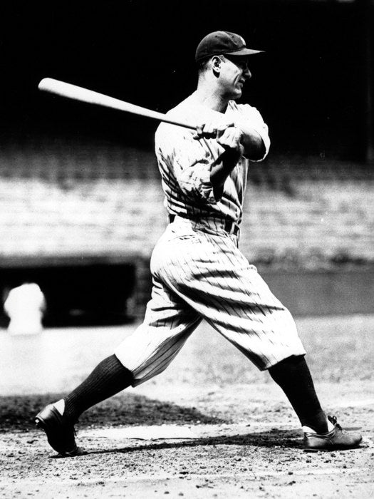 Lou Gehrig Vintage Retro BW Classic Baseball Sport Wall Art Print Poster