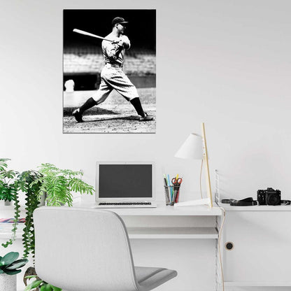 Lou Gehrig Vintage Retro BW Classic Baseball Sport Wall Art Print Poster