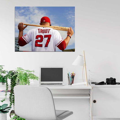 Mike Trout of Anaheim Baseball Sport Wall Art Print Poster