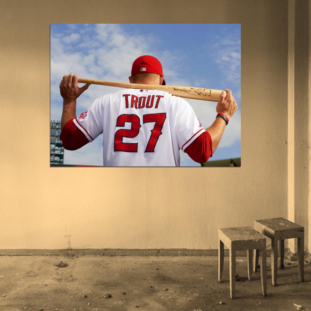 Mike Trout of Anaheim Baseball Sport Wall Art Print Poster