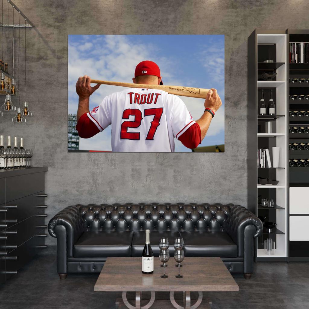 Mike Trout of Anaheim Baseball Sport Wall Art Print Poster