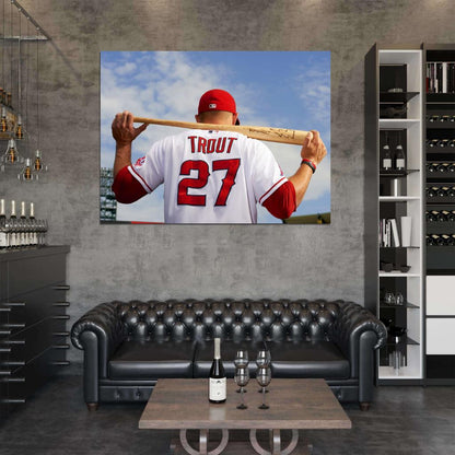 Mike Trout of Anaheim Baseball Sport Wall Art Print Poster