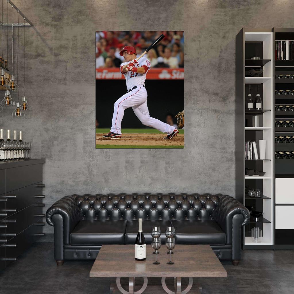 Mike Trout of Anaheim Baseball Sport Wall Art Print Poster