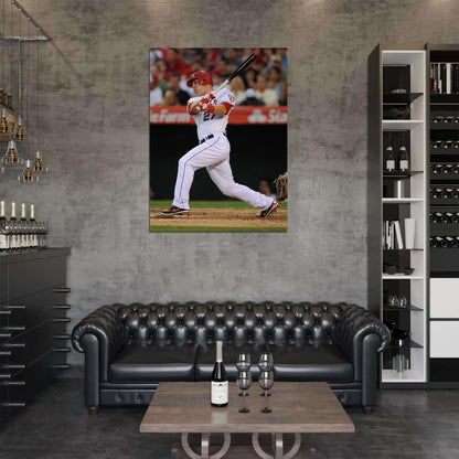 Mike Trout of Anaheim Baseball Sport Wall Art Print Poster