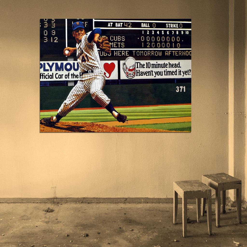 Tom Seaver Vintage Painting Art Baseball Sport Wall Art Print Poster